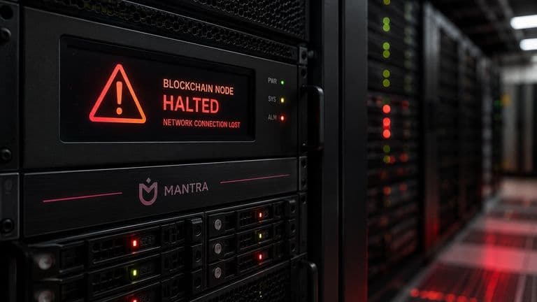 MANTRA OM token plunges to record low as blockchain halts after exploit