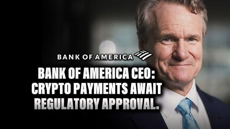 Bank of America CEO: Crypto payments await regulatory approval.