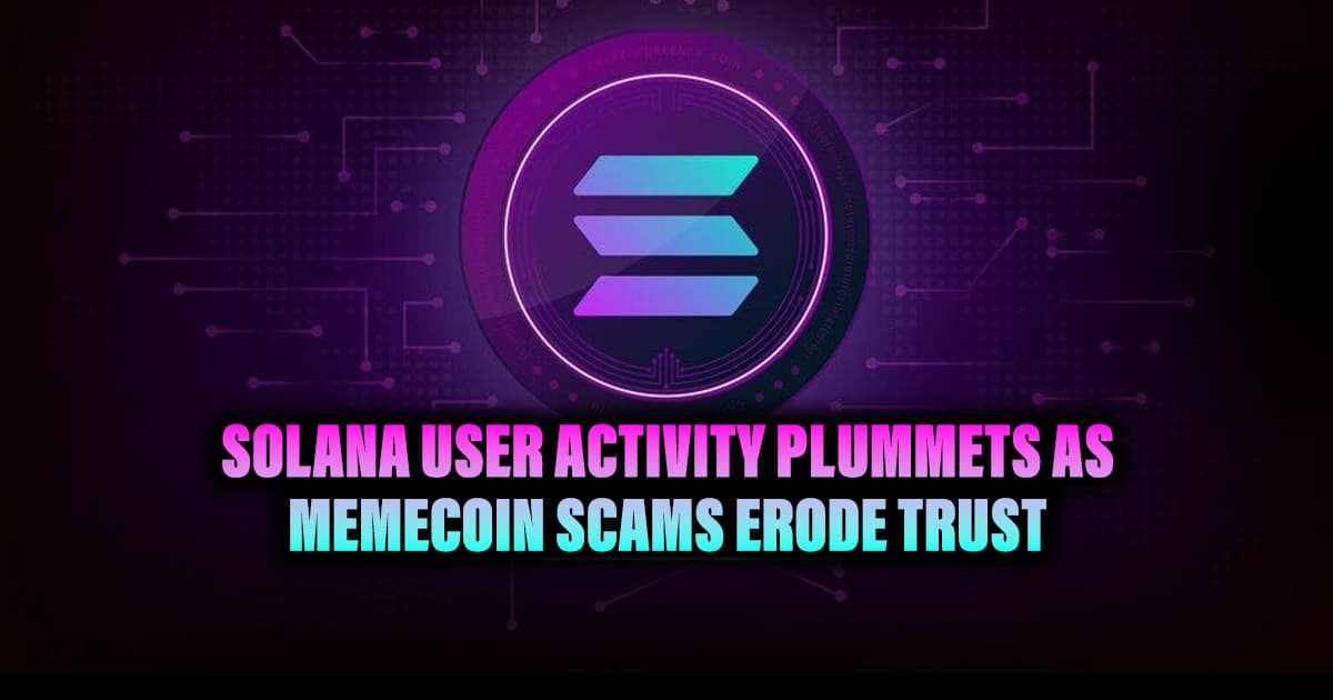 Solana User Activity Plummets as Memecoin Scams Erode Trust