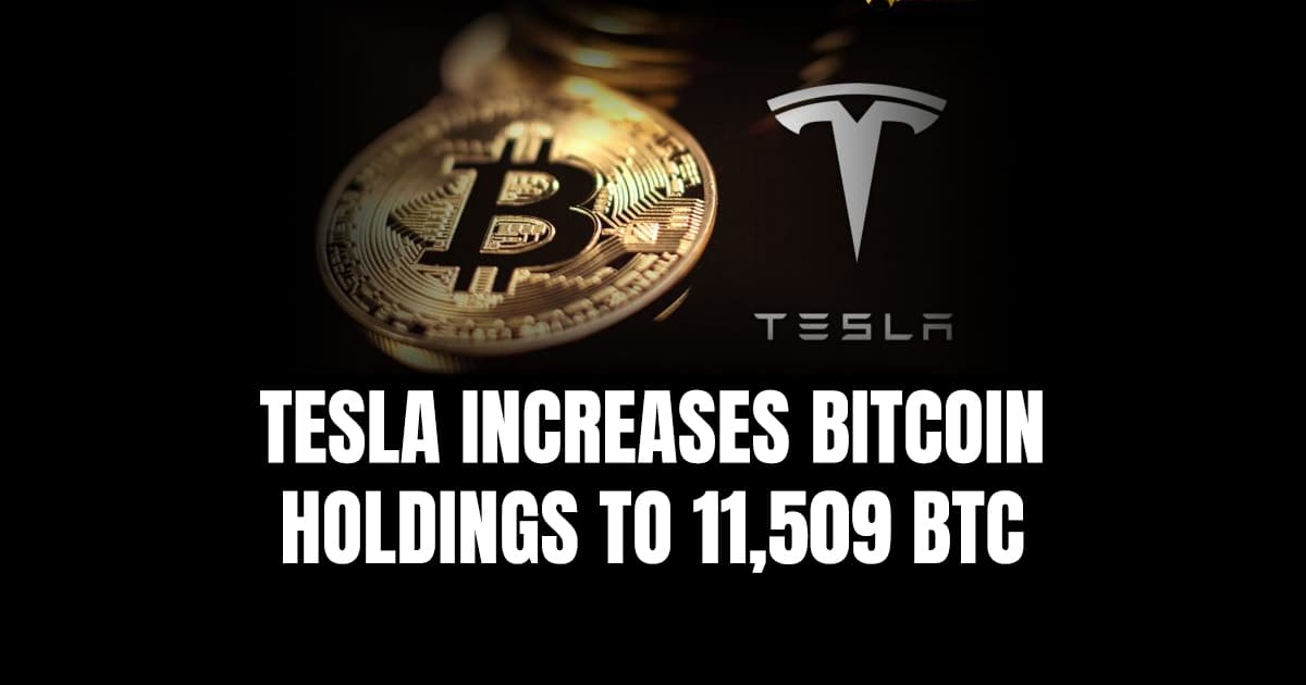 Tesla Increases Bitcoin Holdings to 11,509 BTC