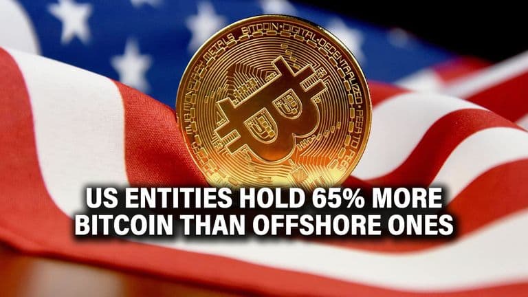 US Entities Hold 65% More Bitcoin Than Offshore ones