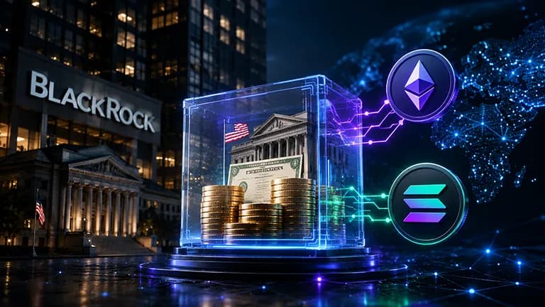 BlackRock launches a tokenized money market fund on Solana and Ethereum for stablecoin reserves.