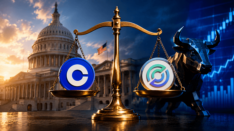 Coinbase and Circle stocks react to the CLARITY Act vote
