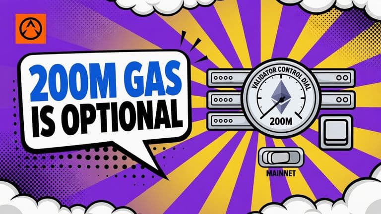 A pop-art Ethereum validator control dial offers a 200M gas option on Sepolia, while a separate mainnet switch remains unlit.