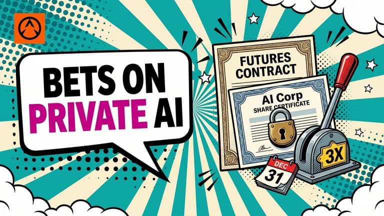 A comic illustration of a futures contract on a locked share certificate, with a 3X leverage lever and a calendar page dated Dec 31.