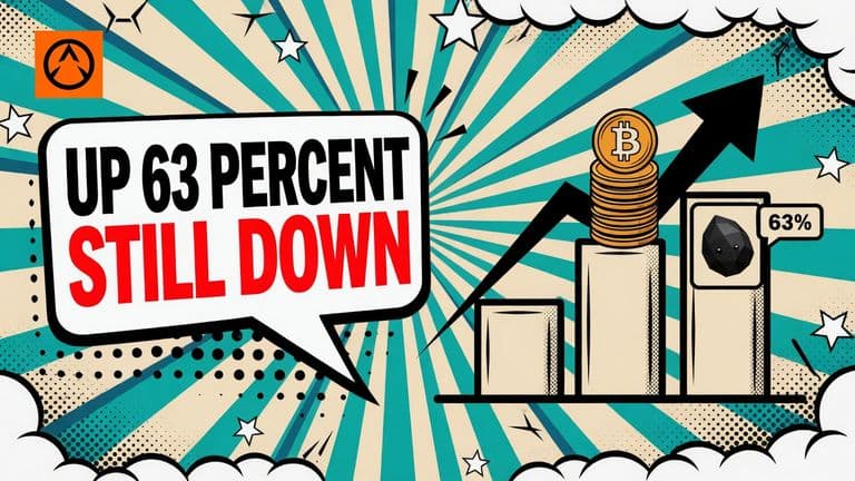 A comic-style chart of three rising bars with a stack of Bitcoin and Ethereum coins on the tallest middle bar, a BlackRock badge beside it, and a large speech bubble holding the headline.