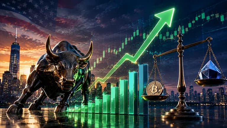The S&P 500 reaches a new record high as a rare four-day rally pattern returns.