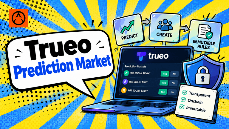 Trueo permissionless prediction market with immutable rules and oracle resolution