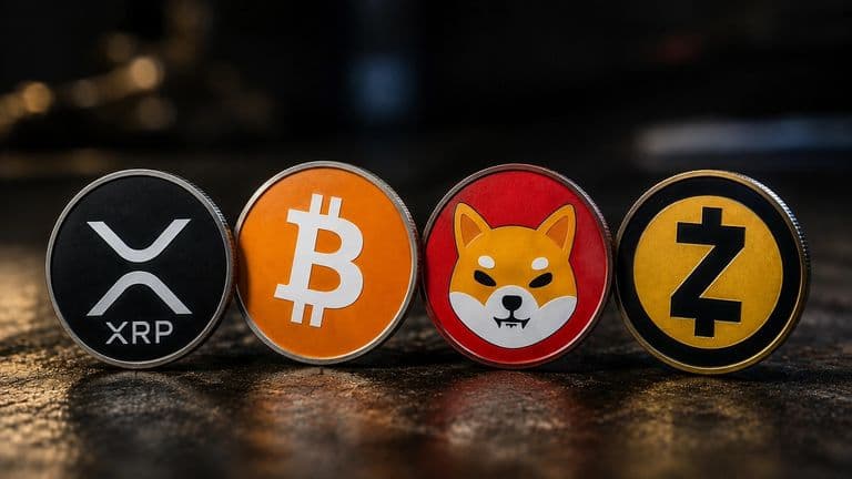 XRP, Bitcoin, Shiba Inu and Zcash price analysis showing key support and resistance levels