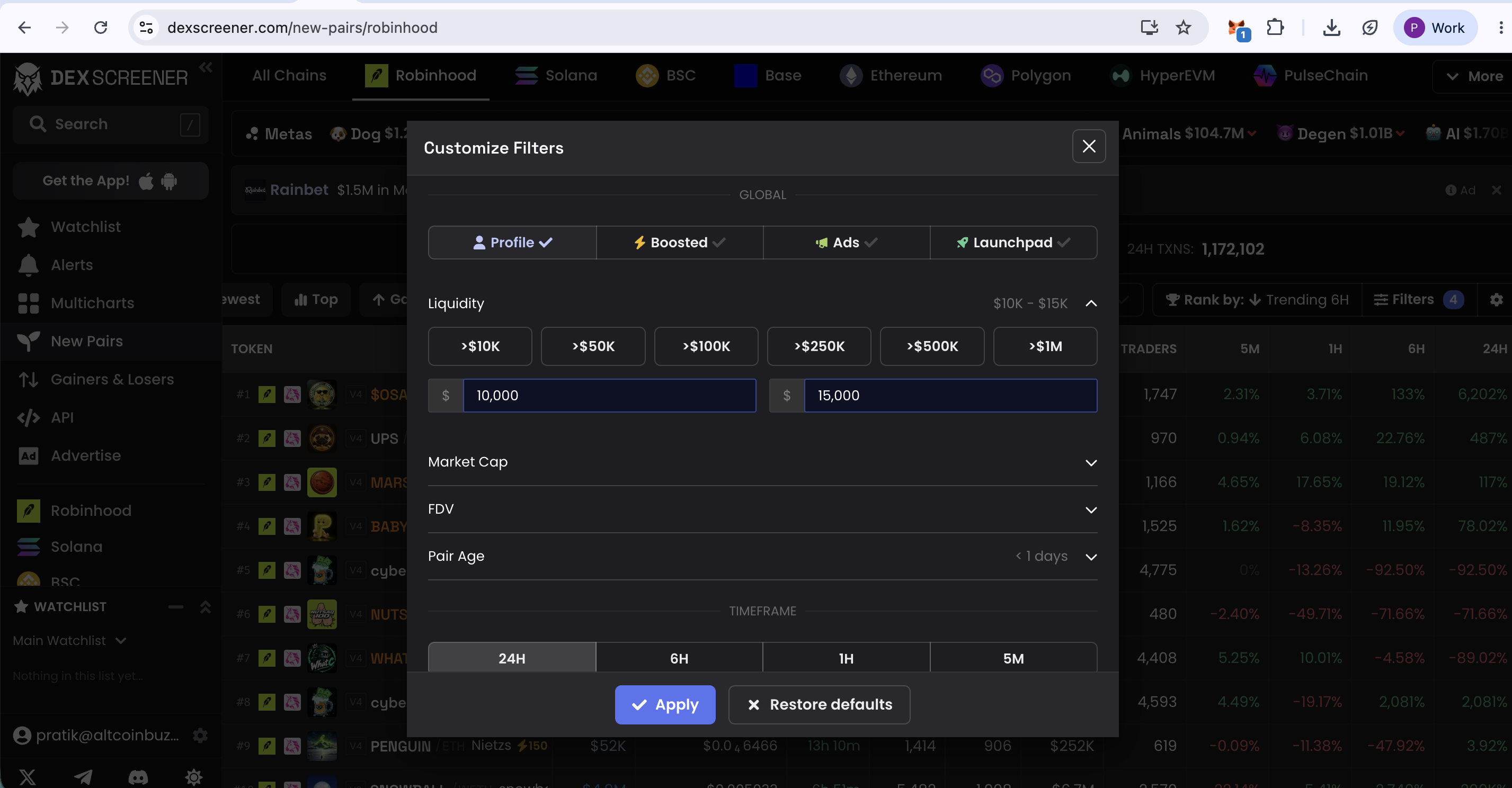 DexScreener Filter