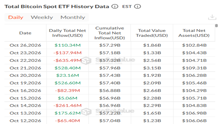 Bitcoin Spot ETF Outflow October 23