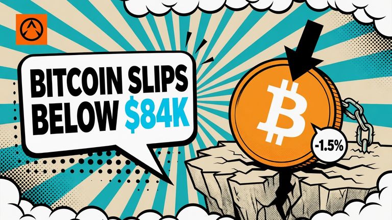 Bitcoin Slips Below $84,000 as $485 Million in Longs Liquidate