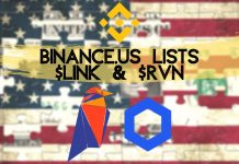 binance us lists chainlink link token and raven coin