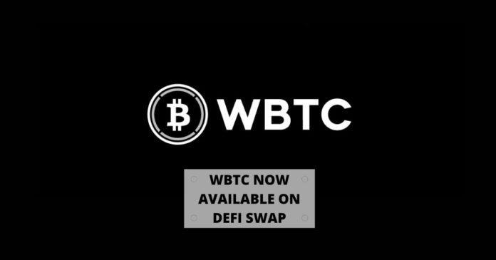 WBTC Now Available on DeFi Swap