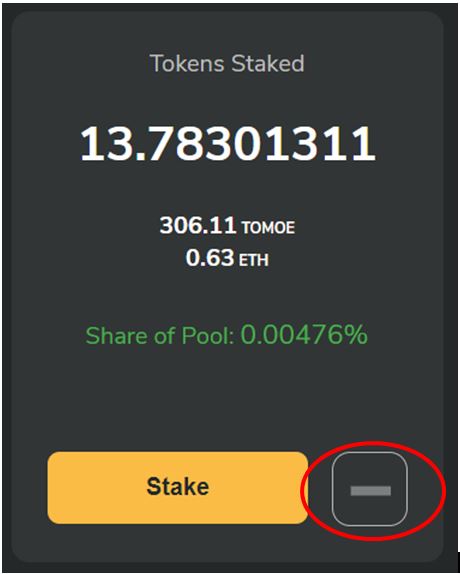 Unstaking tokens from LuaSwap.