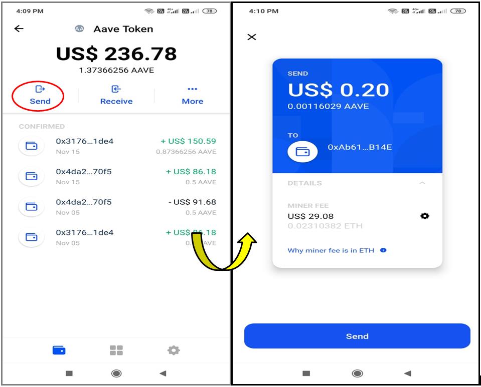 does coinbase wallet update price