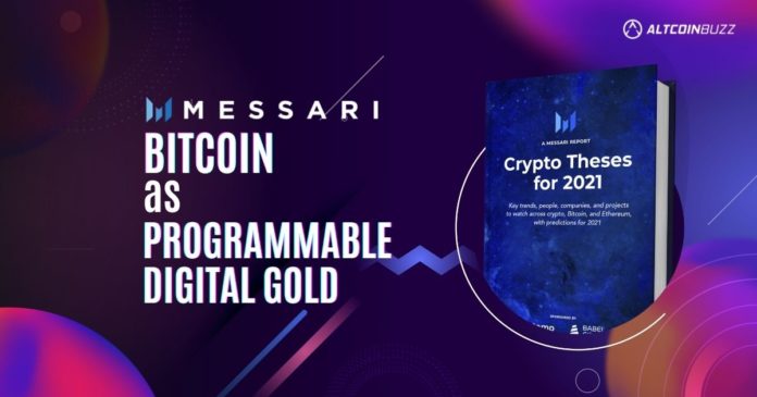 Messari: Bitcoin as Programmable Digital Gold
