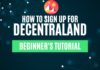 how to sign up to decentraland