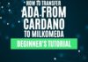transfer ada from cardano to milkomeda