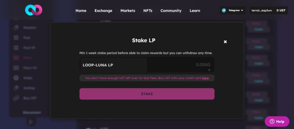 Staking LP tokens