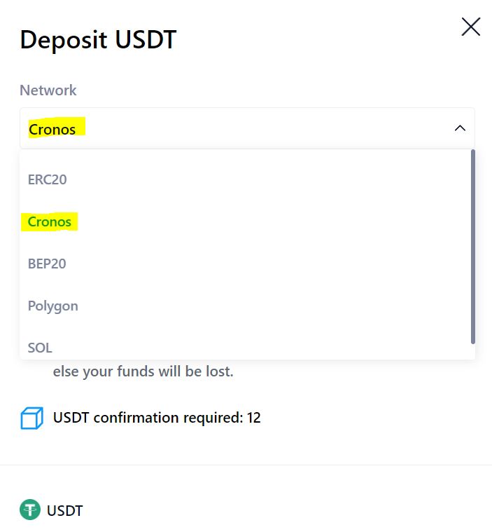 USDT CDC deposit
