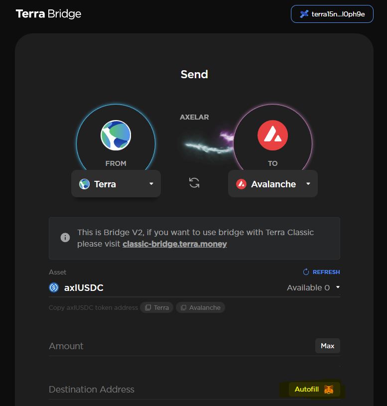 Terra Bridge - MetaMask 1