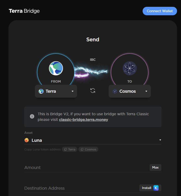 Terra Bridge - Terra to Cosmos Hub