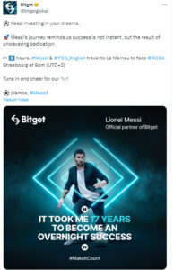 Messi partners with bitget