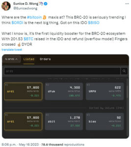 BRC-20 tokens ORDI review