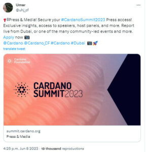 cardano summit 2023 dubai
